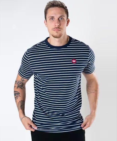 Shiny Stripe Navy White