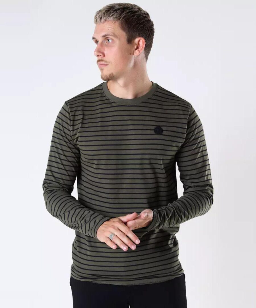 Timmi Stripe  LS Army Blk