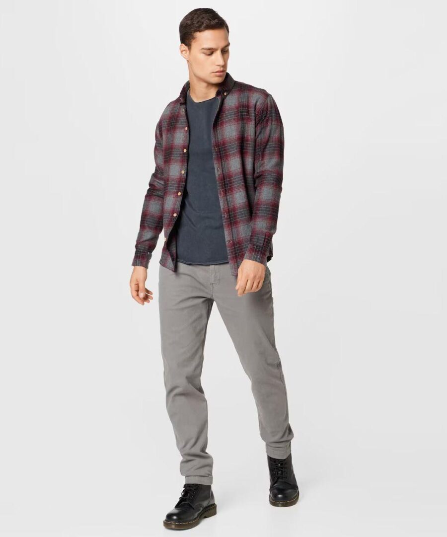 Johan Flannel Check Dk Grey Red - Imagen 4