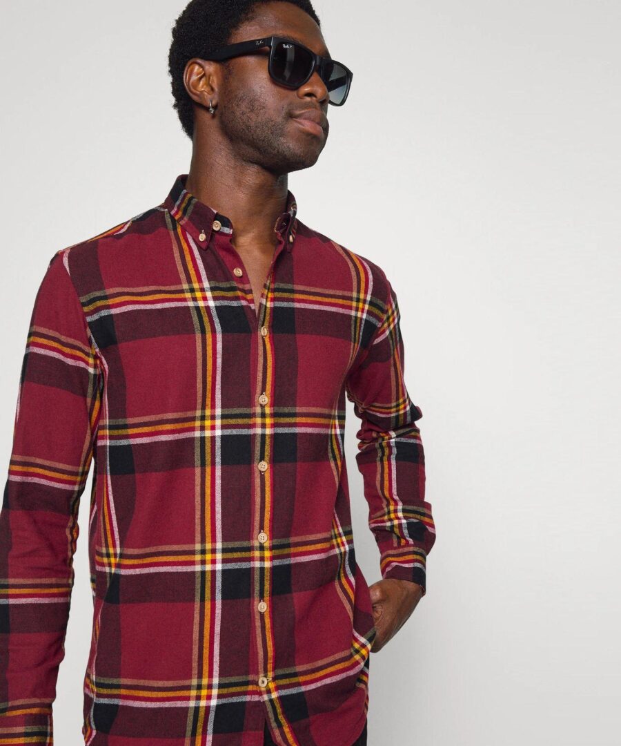 Johan Flannel Check Bordeaux - Imagen 3