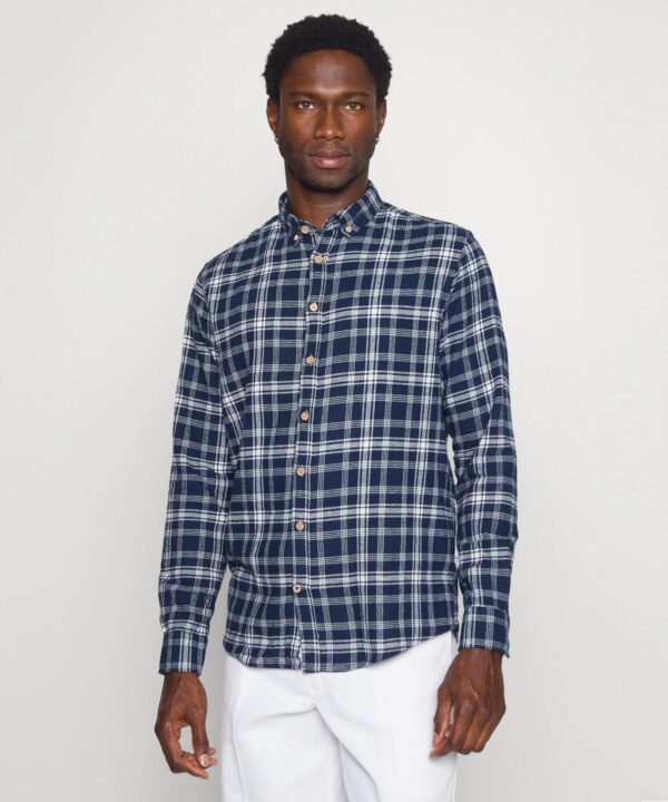 Johan Flannel Check Navy White