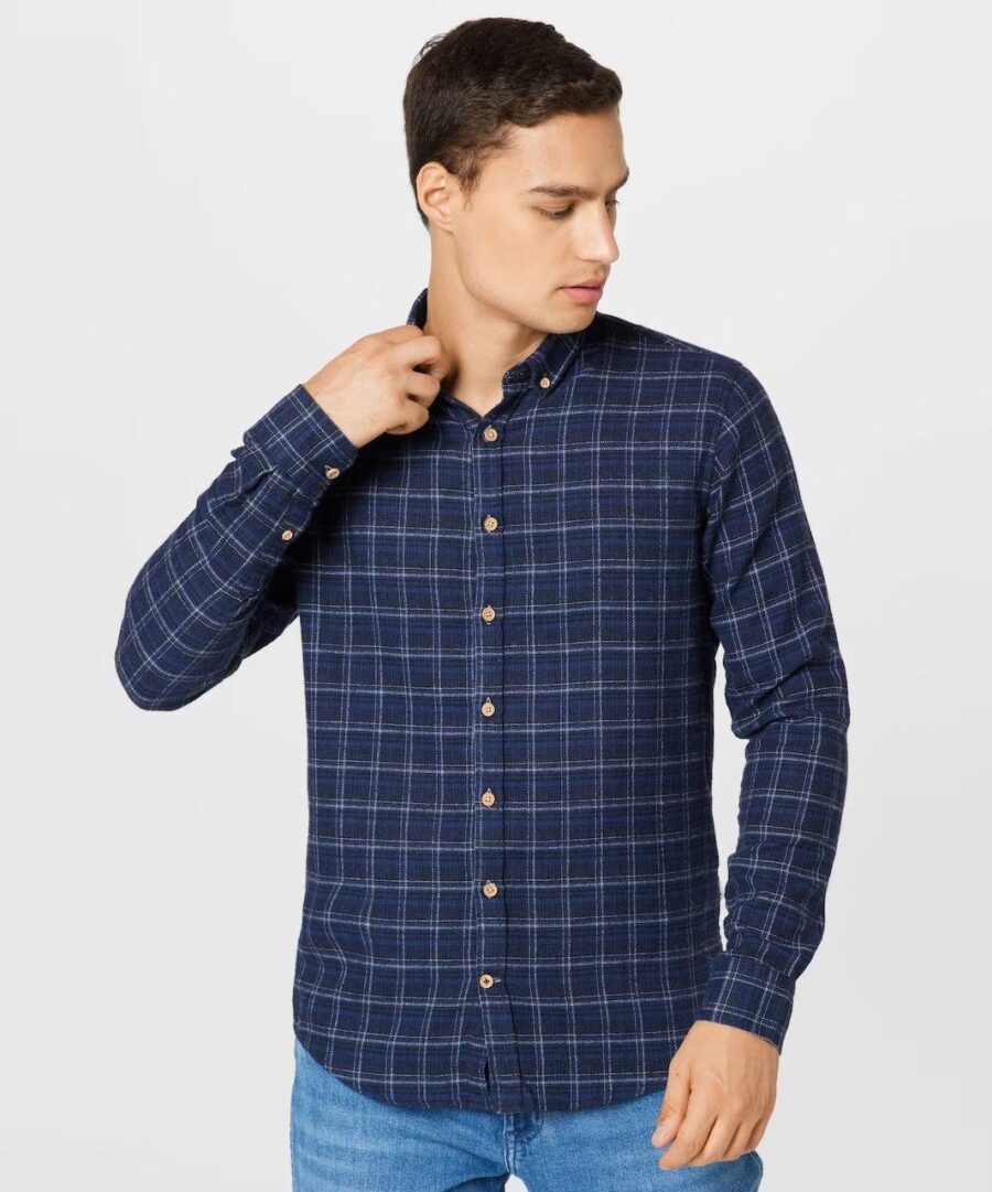 Johan Flannel Check Navy