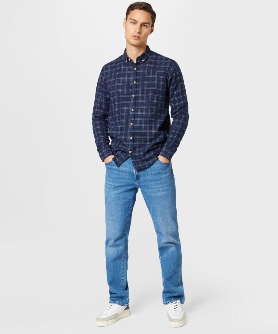 Johan Flannel Check Navy - Imagen 4