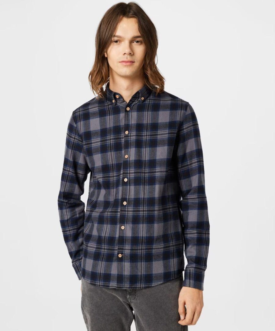 Johan Flannel Check Grey Blue