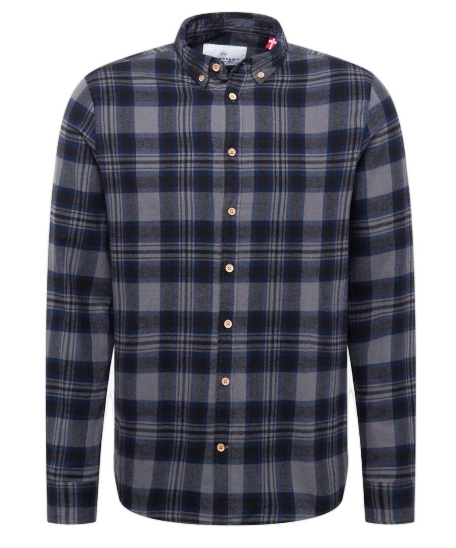 Johan Flannel Check Grey Blue - Imagen 4
