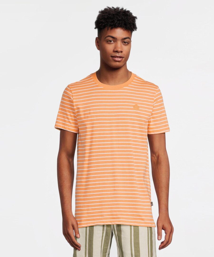Timmi Stripe Papaya White