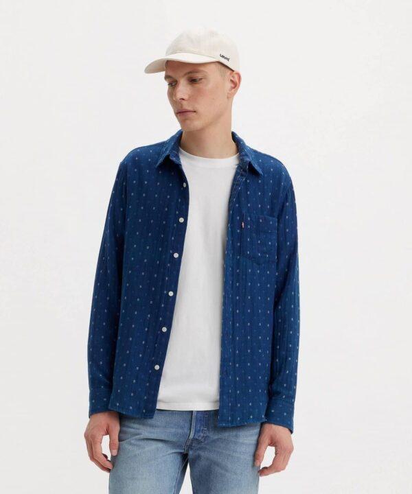 Sunset 1 Pckt Grid Navy