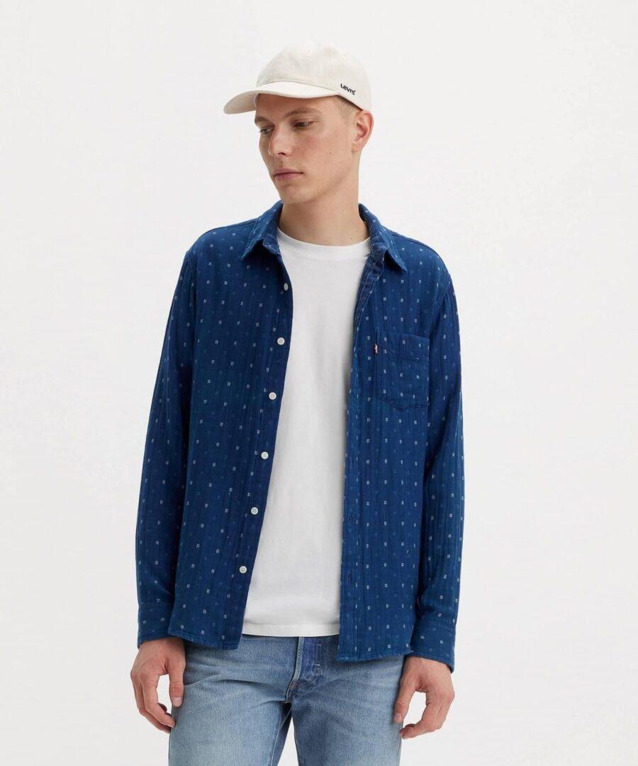 Sunset 1 Pckt Grid Navy