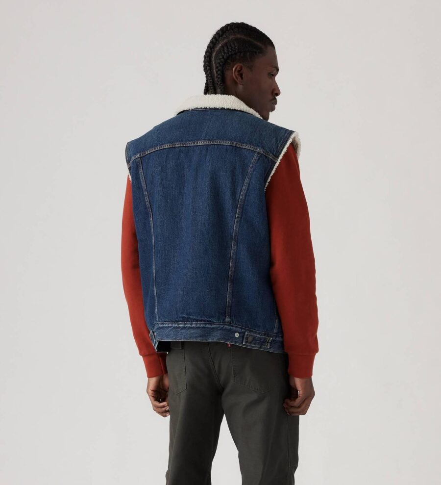Sleveless Sherpa Denim - Imagen 4