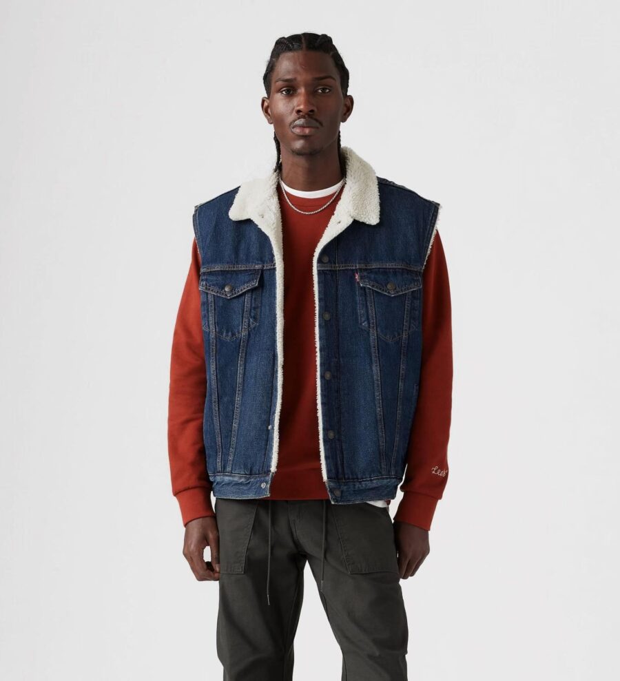 Sleveless Sherpa Denim